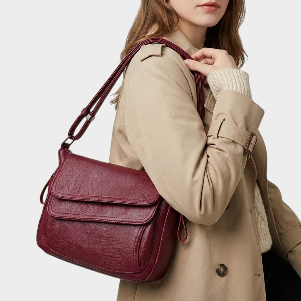 Sac bandoulière en simili cuir souple pour femme