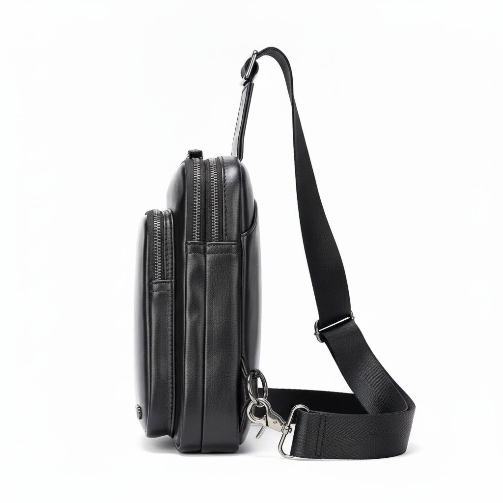 Sacoche cuir noir pour homme