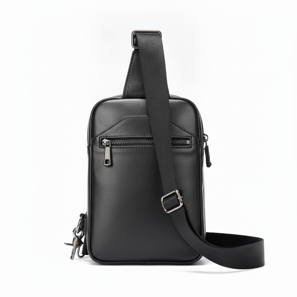 Sacoche cuir noir pour homme