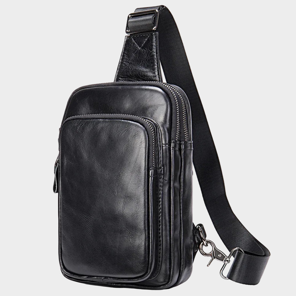 Sacoche cuir noir pour homme