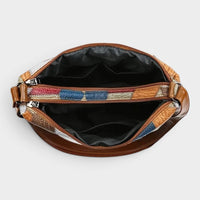 Sac bandoulière patchwork en simili cuir vintage