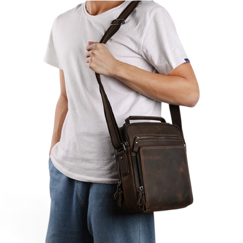 Sacoche pour homme en cuir solide