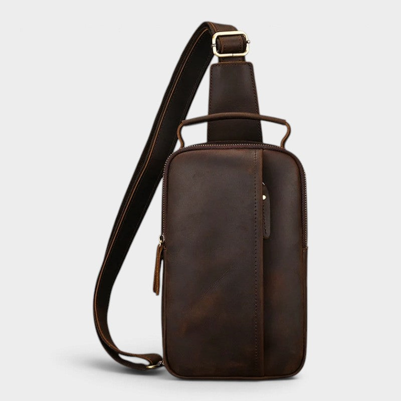 Sacoche pour homme en cuir véritable