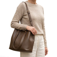Sac seau femme en cuir de vachette